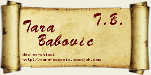 Tara Babović vizit kartica